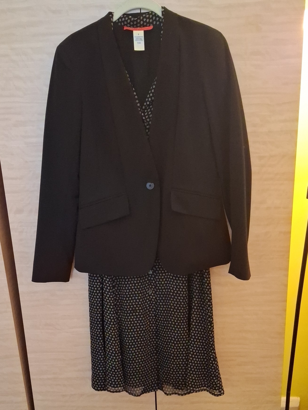 Classic Black Single-Button Blazer And Dress